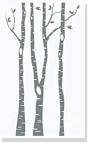 Birch Trees Branches And Birds Modern