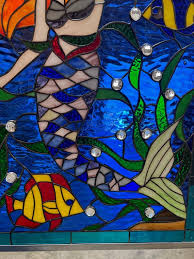 Mermaid Jewels Stained Glass Window