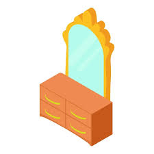 Dressing Table Icon Isometric Vector