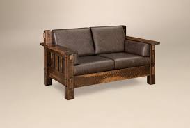 Dutton Rustic Wood Frame Loveseat From