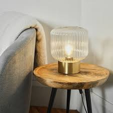Gold Table Lamp With Glass Shade