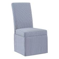 Adalynn Slipcover Dining Chair 2 Pack In Navy Stripe Fabric