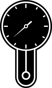 Isolated Clock Icon In Black And White
