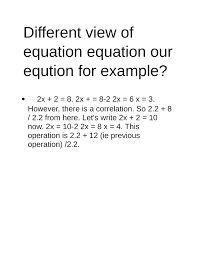 Pdf Diffe View Of Equation