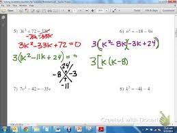 Common Core Math Solving Quadratic