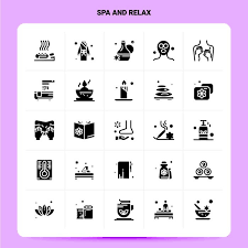 Solid 25 Spa And Relax Icon Set Vector