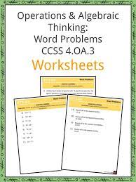 Word Problems Ccss 4 Oa 3 Worksheets