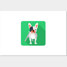 French Bulldog Icon Flat Posters