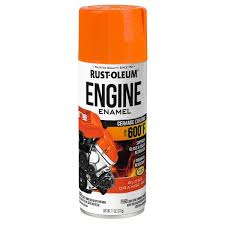 Rust Oleum 366433 6pk Engine Enamel Spray Paint 11 Oz Gloss Orange Red 6 Pack