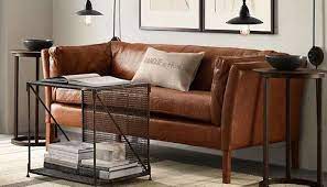 Belgian Shelter Arm Leather Sofas