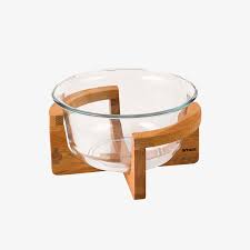 Serving Bowl With Wooden Stand Limonuae