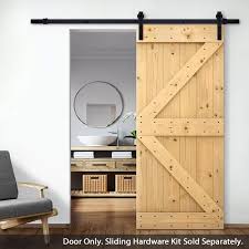 Calhome 38 In X 84 In Unfinished Knotty Pine Sliding Interior Diy Barn Door Slab