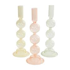 Colored Glass Bubble Candle Holder
