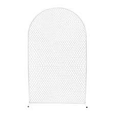 78 74 In X 47 24 In White Metal Backdrop Arch Arbor With Mesh