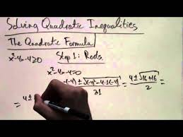 Quadratic Inequalities The Quadratic