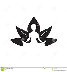 Yoga Lotus Icon Black And White Drawing