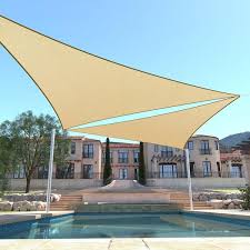 32 Ft X 32 Ft 190 Gsm Beige Equilateral Triangle Sun Shade Sail Screen