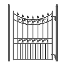 Black Steel Pedestrian Fence Gate