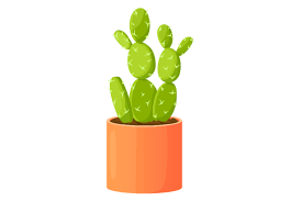 Cartoon Cactus Icon Green Succulent In