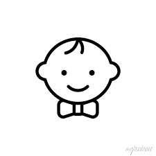 Baby Boy Icon Simple Line Outline