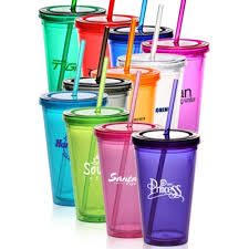 Double Wall Acrylic Tumbler With Straw