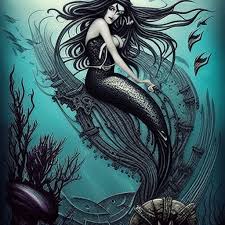 Beautiful Evil Mermaid Graphic