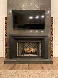 Custom Painted Cast Stone Fireplace In