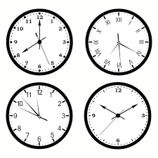 Set Of Wall Clocks With Black Frame And