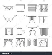 Curtains Related Vector Line Icons