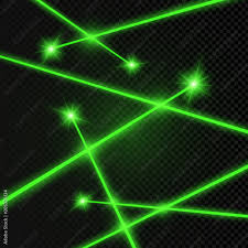 abstract green laser beam transpa