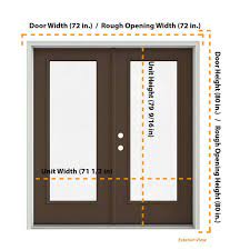 Jeld Wen 72 In X 80 In Dark Chocolate Painted Steel Right Hand Inswing Full Lite Glass Stationary Active Patio Door
