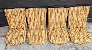 Set Of 4 Vtg Mcm Vinyl Seat Cushion