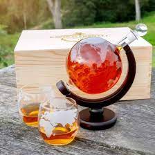 Engraved Globe Decanter Whiskey