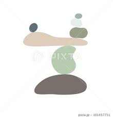 Zen Stones Cairns Simple Abstract Flat