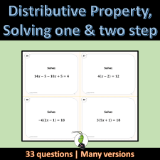 Solve Equations 2 Algebra Task Cards