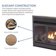 Duluth Forge Dual Fuel Ventless Gas Fireplace Insert 32 000 Btu Remote Control Fdf400rt Zc Black