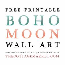 Free Printable Boho Moon Wall Art The
