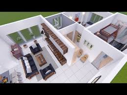 3d House Plan With Three Bedrooms
