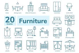 Premium Vector Furniture Icons Set