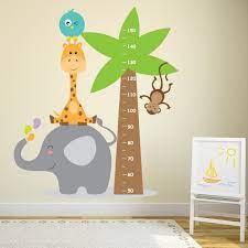 Elephant Giraffe Height Chart Wall Sticker