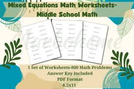 Mixed Equations Math Grades 6 8 Graphic