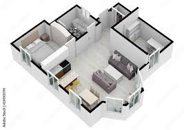 Residential 3d Floor Plan Simlpe House