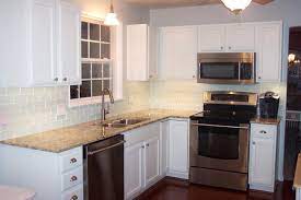 White Glass Subway Tile Kitchen