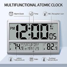 Numbers Digital Atomic Wall Clock Date