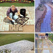 17 7 In X 15 7 In X 1 5in Black Plastic Diy Paver Mold Reusable Concrete Stepping Stone Paver Walk Way Mold