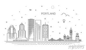 Oregon Portland Line Skyline