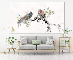 Love Birds Living Room Wall Art Large
