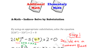 A Math Indices Solve By Substitution