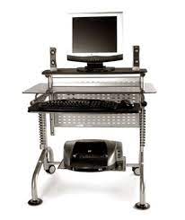 Computer Desk In Black Glass Gpc04
