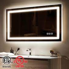 Toolkiss Classic 40 In W X 24 In H Rectangular Frameless Anti Fog Led Light Wall Bathroom Vanity Mirror Front Light